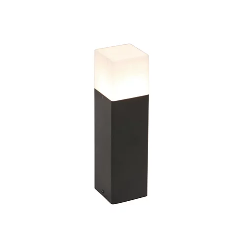 QAZQA Stoječa zunanja svetilka črna z belim odtenkom 30 cm - Danska