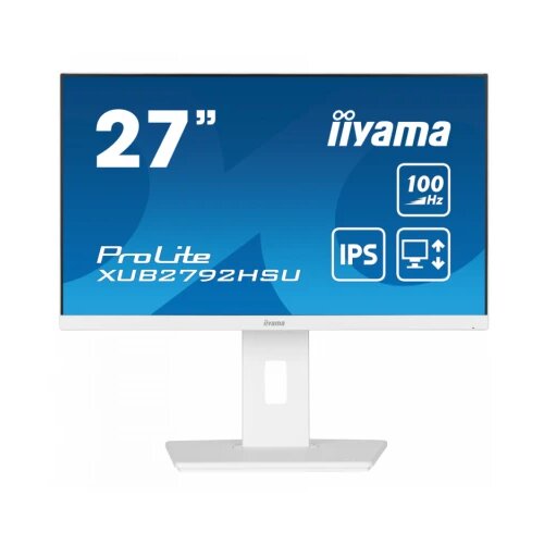 Iiyama 27" WHITE ETE IPS-panel, 1920x1080@100Hz, 250cd/m², 15cm Height Adj. Stand, Speakers, HDMI, DisplayPort, 0,4ms (MPRT), FreeSync, USB 4x3.2 Cene