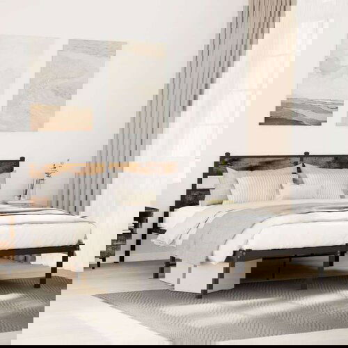 vidaXL Metalni okvir kreveta bez madraca boja hrasta 140x200 cm Cijene