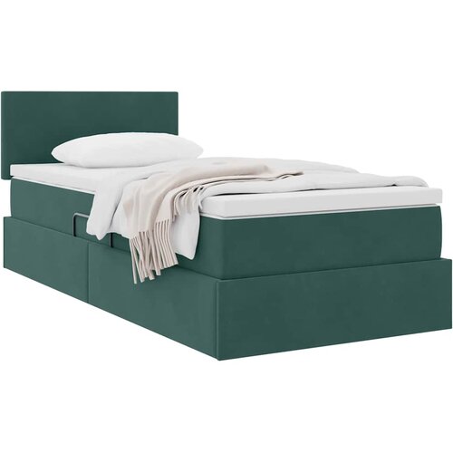  Krevet s od storage s madracem Tamnozelena 100 x 200 cm Bar&amp;scaron;un Slike