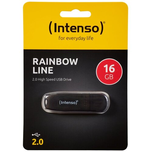 Intenso USB Flash drive 16 GB Hi-Speed USB 2.0, Rainbow Line, crni Cijene