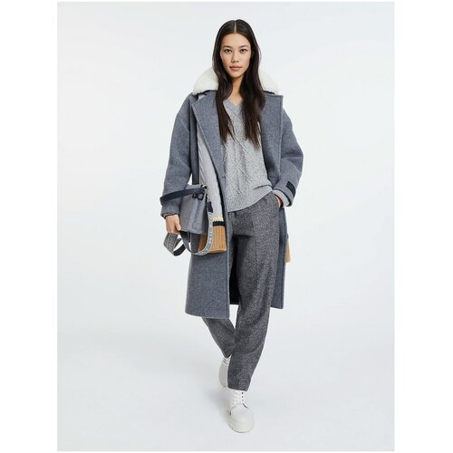 Tommy Hilfiger Grey Women's Woolen Winter Coat - Women Slike