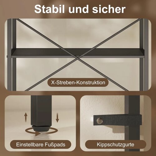  Polica za knjige samostojeća 5 polica metalni okvir 60x30x170 5 cm crna Slike