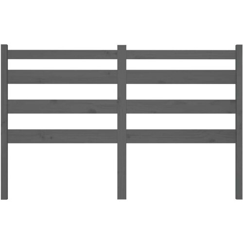  Uzglavlje za krevet sivo 126 x 4 x 100 cm od masivne borovine Slike