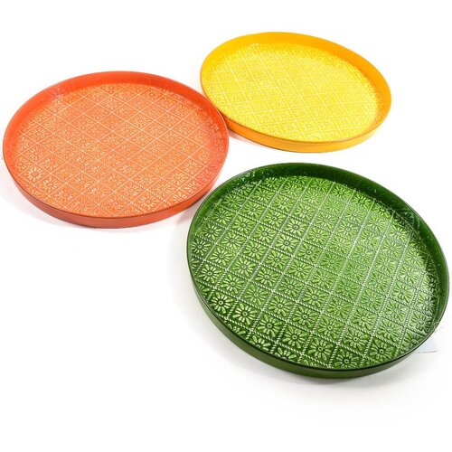 Mhome Pladenj Retro 41cm / okrogel / več barv / kovina, (5000200344) Slike