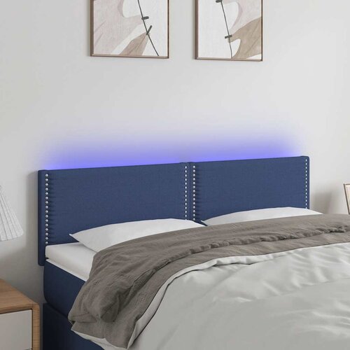  LED uzglavlje plavo 144x5x78/88 cm od tkanine Cijene