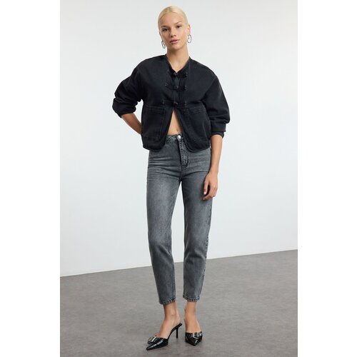 Trendyol anthracite High Waist Mom Jeans Slike