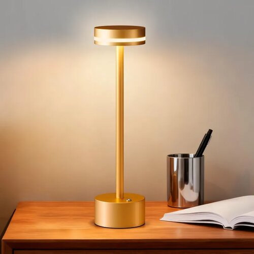  FUNTAPHANTA bežična LED stona lampa 4000 mAh, zlatna Slike