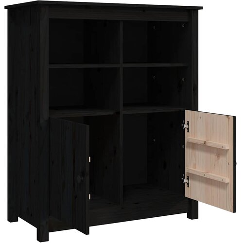  Komoda crna 83 x 41,5 x 100 cm od masivne borovine Slike