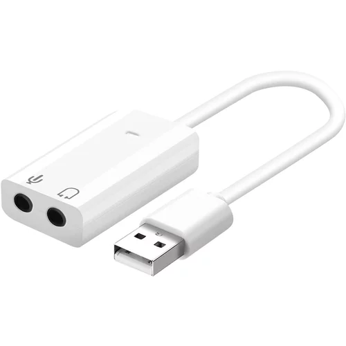AVIZAR Zunanja zvocna kartica USB na 3,5 mm prikljucek za zvok / mikrofon za prenosni racunalnik, Macbook…, (20630910)