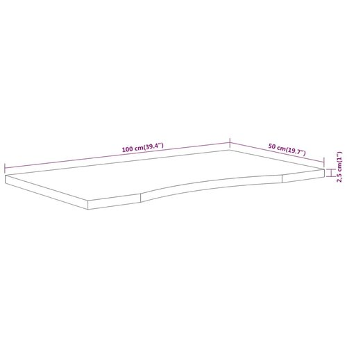  Ploča za radni stol 100x50x2,5 cm pravokutna od drva bagrema Slike