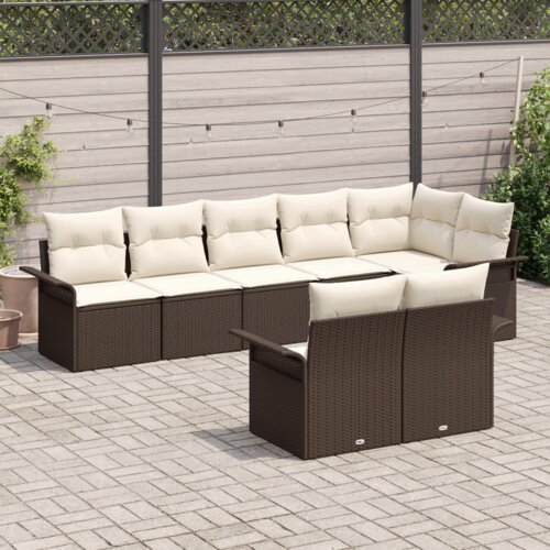  Set vrtnih kauča s jastučićima smeđi Poly Rattan Slike