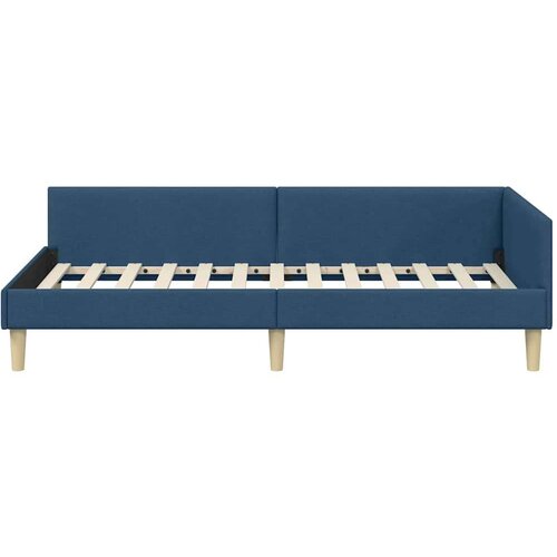 vidaXL Kutni okvir kreveta Ostalo s uzglavljem Plava 90 x 190 cm Cene