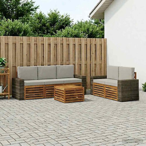  Set vanjskih sofa 6 kom. Prirodna i svjetlosiva Cijene