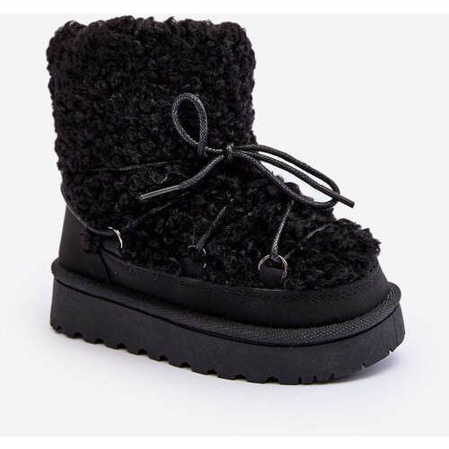 Kesi Warm children&amp;#039;s snow boots, lace-up black, Asija Slike