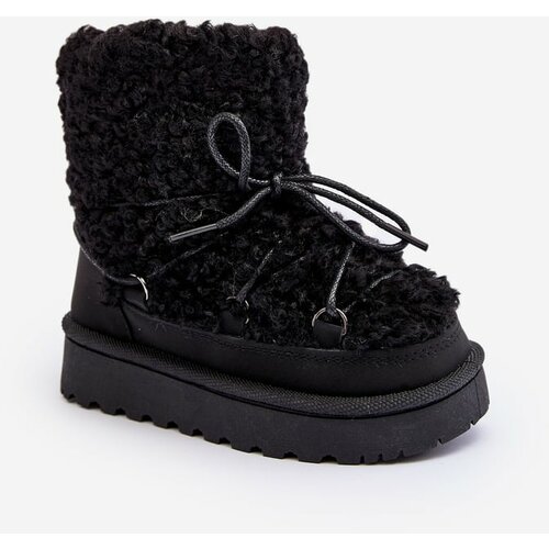 Kesi Warm children's snow boots, lace-up black, Asija Cene