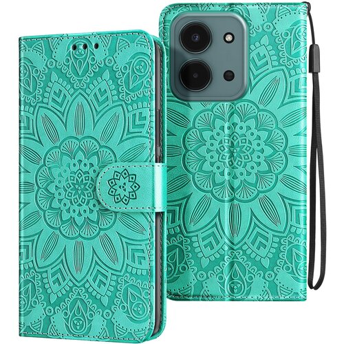 AVIZAR Denarnica etui za Redmi 15C z motivom mandale in držalom za kartice, Turkizna, (5000189132) Cene