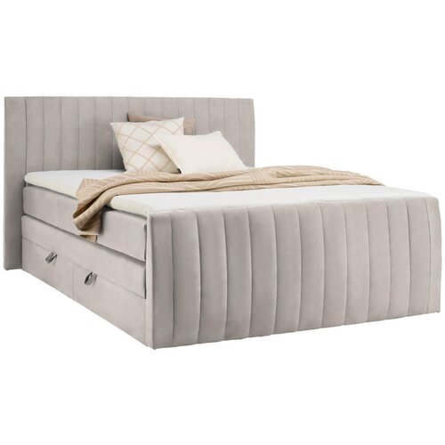 CARRYHOME POSTELJA BOXSPRING 180 cm x 200 cm , tekstil bež Slike