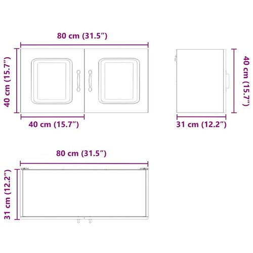  Zidni kuhinjski ormarić s policom Staro drvo 80 x 31 x 40 cm Slike