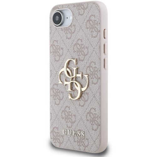 Guess GUHCPSE44GMGPI silikonski ovitek za iPhone 16e - roza z zlatim logom Slike