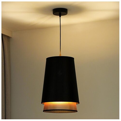  Duolla - Visilica na sajli BELL SHINY 1xE27/15W/230V prečnik 25 cm crna/bakarna Cene