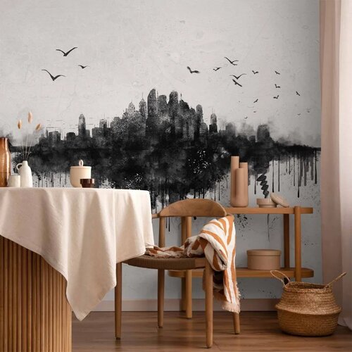  Foto tapeta - Big city - abstract city skyline in black watercolour style 250x175 Vodootporna Cijene