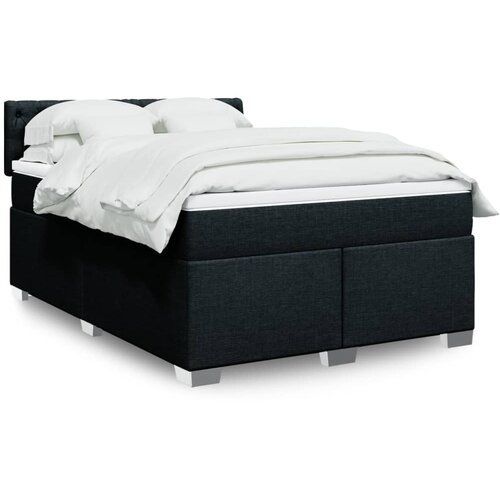vidaXL Krevet s oprugama i madracem crni 140 x 190 cm od tkanine Cijene