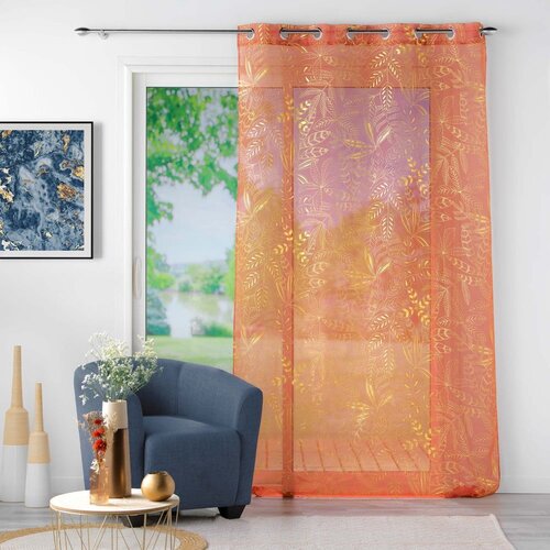 Douceur d int&amp;eacute;rieur Narančasta prozirna zavjesa 140x280 cm Belflor &amp;ndash; Slike