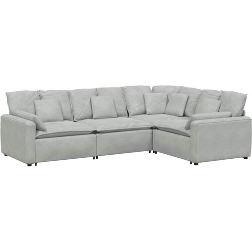  Modularna sofa s jastucima, bar&amp;scaron;unasta, svijetlosiva Slike