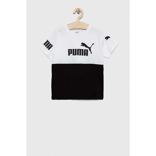 Puma Dječja pamučna majica kratkih rukava POWER Tee B boja: bijela, s tiskom Slike