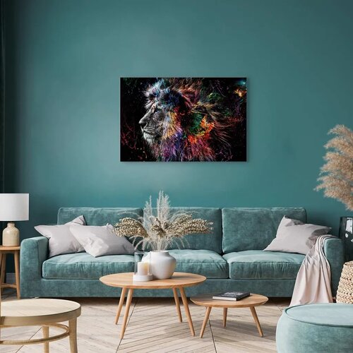  Slika - Crazy Lion (1 Part) Wide 60x40 Na talijanskom platnu Slike