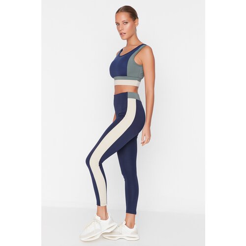 Trendyol Navy Blue Color Block Shaper Sports Leggings Slike