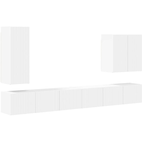  Set zidnog ormarića za TV Zidne 6 pcs Bijelo Slike
