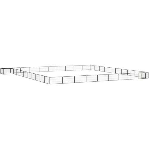 vidaXL pasja ograda s 40 paneli črna 100x50 cm prašno barvano jeklo Cene