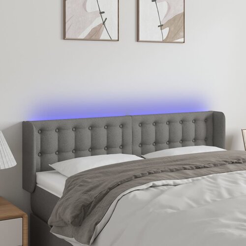 LED uzglavlje tamnosivo 147x16x78/88 cm od tkanine Cijene
