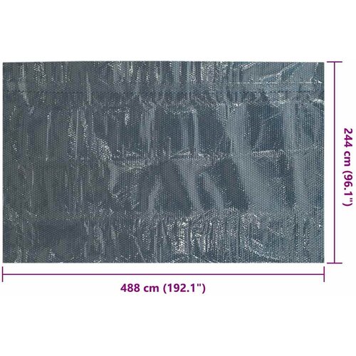  Plutajući PE solarni pokrov za bazen 488 x 244 cm crno-plavi Slike