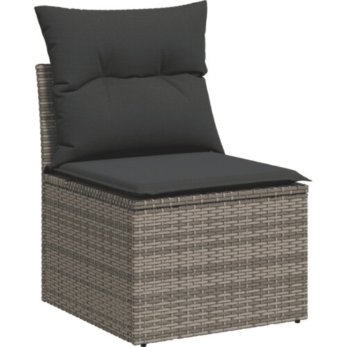  10-dijelni set vrtnih sofa od poliratana s jastucima sivi Siva 83 x 62 x 69 cm Slike