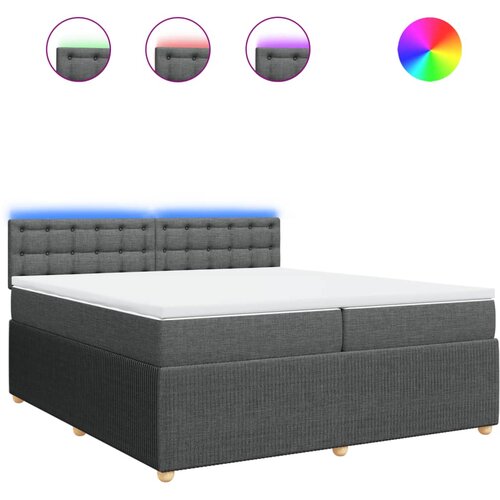 Maison Chic Box spring postelja - Vzmetna postelja z vzmetnico temno siva 200x200 cm blago SL11326, (21904966) Cene