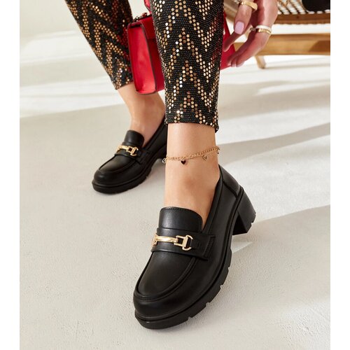 Gemre Black block heel loafers Sherie Slike
