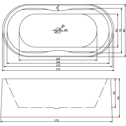 Sanotechnik Samostojeća kada Liverpool (D x Š x V: 170 cm x 80 mm x 80 cm, Sanitarni akril, Bijela) Cijene