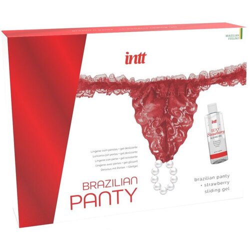 Intt - BRAZILIAN RED PANTY WITH PEARLS AND LUBRICATING GEL 50ML Slike