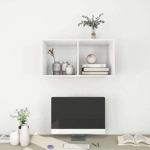  Zidni TV ormarić bijeli 37 x 37 x 72 cm od iverice Slike