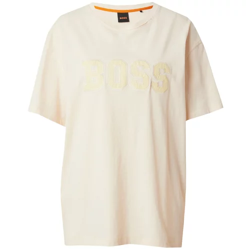 BOSS Orange Majica bež / toplo smeđa / bijela