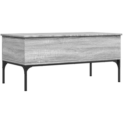 Maison Chic Klubska mizica - kavna mizica - Nizka mizica siva sonoma 100x50x45 cm inžen. les in kovina, (21753297) Cene