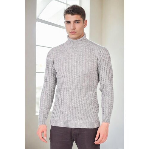 Dewberry 19295 Turtleneck Mens Sweater-LIGHT GREY Slike