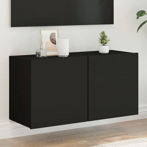 VidaXL Stenska TV omarica črna 80x30x41 cm Slike
