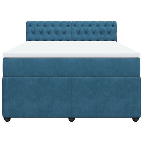 vidaXL Krevet box spring s madracem plavi 160 x 200 cm baršunasti Cene