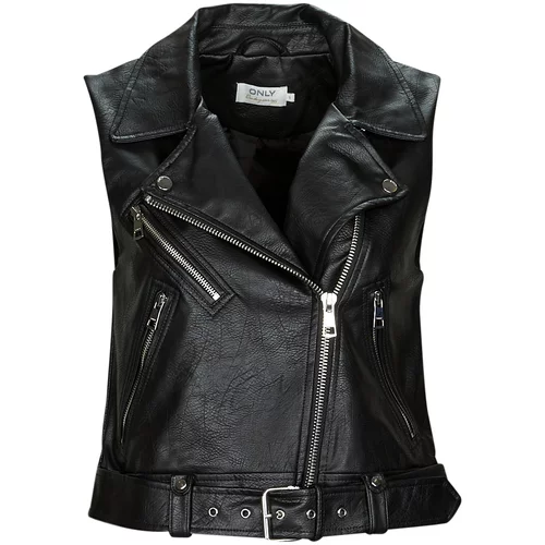 Only ONLVERA FAUX LEATHER WAISTCOAT Crna
