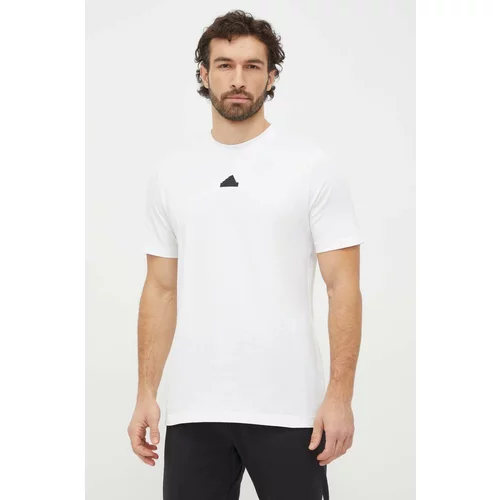 Adidas Bombažna kratka majica moški, bela barva