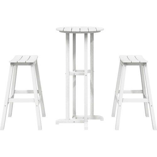  Set bar stolova za vrt 3 pcs Bijelo HDPE Slike
